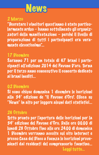 news - Il Pavone d'Oro